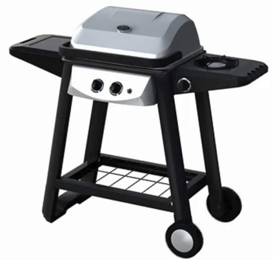 Portable Ce Certified 2 Burners Gas Grill with Side Tables