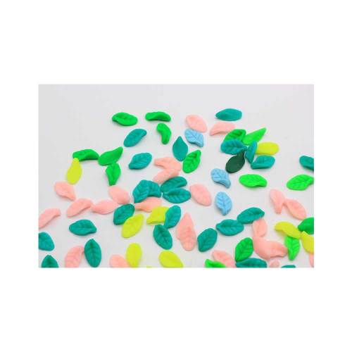 Cute Design 100pcs Mini Tree Leaf Cheap Soft Polymer Clay Beads Cheap Colorful Kawaii for Decoration DIY Slime Supplies