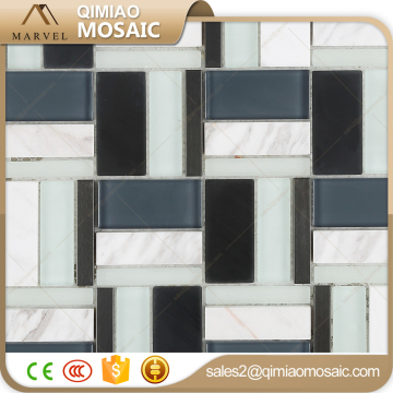 Decorative Items For Living Room Stainless Steel Crystal Mix Stone Mosaic Tiles