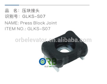 Elevator press block joint