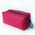 Red Square Shape PU Cosmetic Bags With Bow-ties