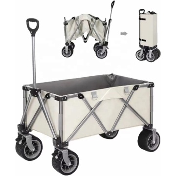 Adjustable Handle Folding Wagon Cart with Universal Wheels and Foldable Design
