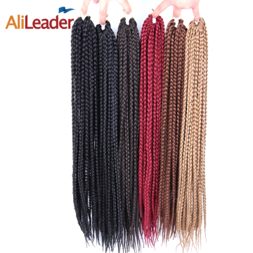 AliLeader 12-30 Inch 12 Colors Crotchet Box Braids Hair Extensions 22 Strand Ombre Synthetic Crochet Braiding Twist Hair