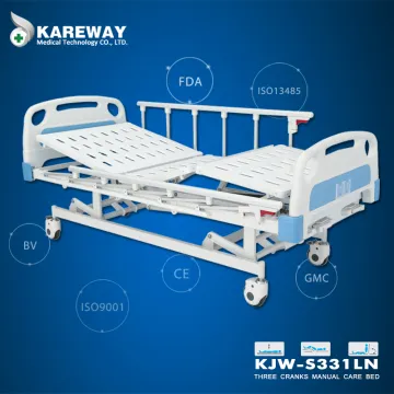 modern 3 crank manual hospital beds with mattress medical equipment price list