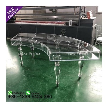 Wholesale Low Price Acrylic Arc Shape Clear Table for Weddings and Events