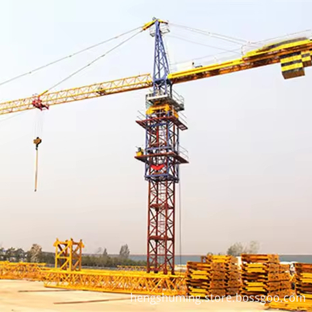 China's 8T Flat Top Tower Crane Qtz125 (6015) - 50m Height and 8 Ton Capacity: Gearbox Engine Motor Pump Construction Equipment
