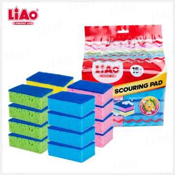 LiAo 11×7cm Sponge Scouring Pad -16 PCS