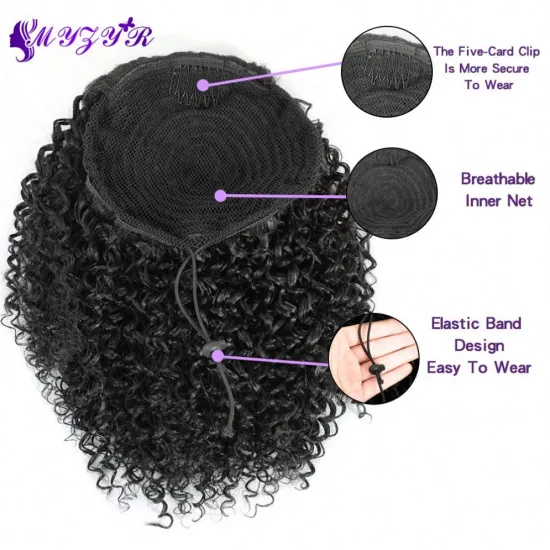 10"/14"/22" /24 Long Wavy Wrap Around Clip In ponytail Hair Extension Heat Resistant Synthetic Natural Wave PonyTail Fake Hair