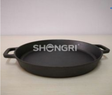 33CM Cast Iron Pizza Pan with Double Loop Handles