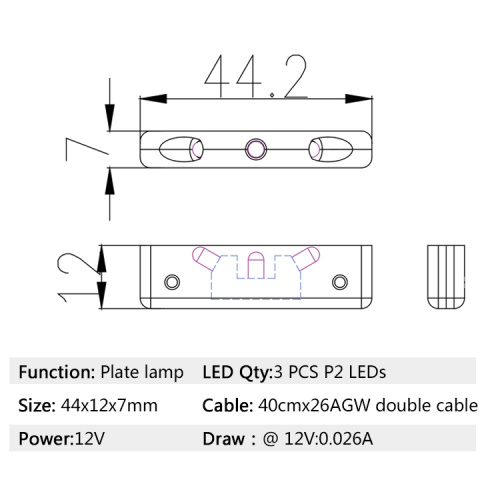 મોટરસાયકલ એલઇડી લાઇસન્સ લાઇટ માટે ટ્રક પૂંછડીનો દીવો