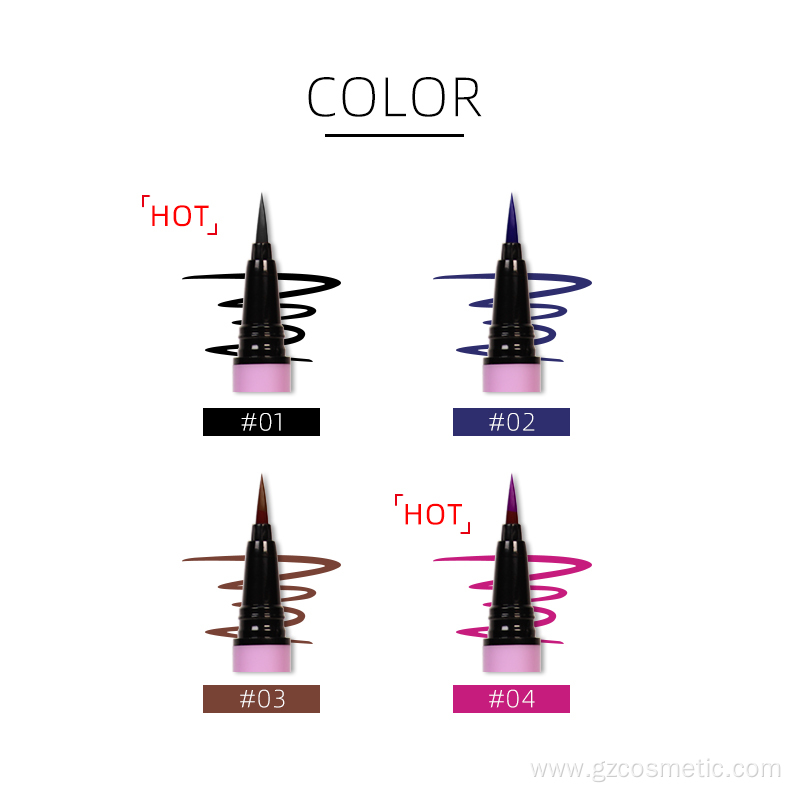 Pink Liquid Eyeliner Pen Eyeliner Makeup Brown Blue Black Colors Waterproof Customization Pink Liquid Eyeliner Pencil
