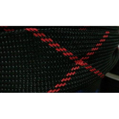 Black Red Nylon Expandable Braided Cable Sleeving