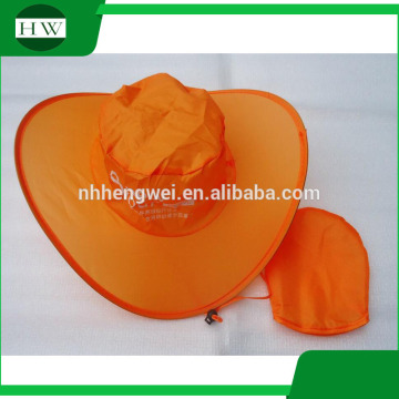 190T Polyester nylon foldable sun cowboy hat cowboy cap with pouch