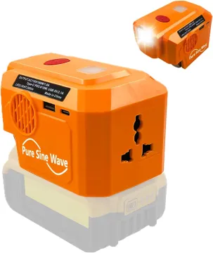 UIN08-DW 180W Pure Sine Wave Power Inverter for Dewal 20V Lithium Battery - Portable with USB C Charger Adapter