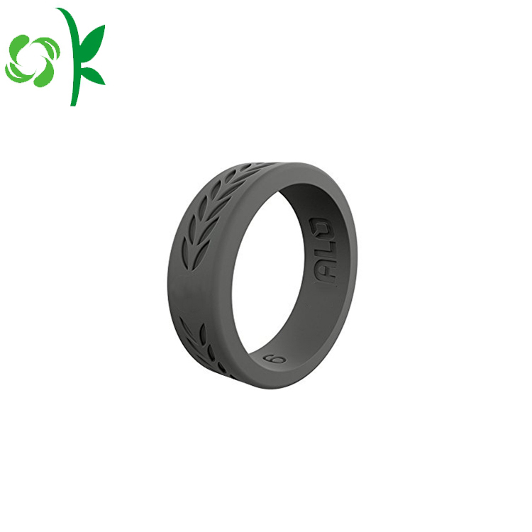 Engraved Silicone Ring Slap-up Black Round Sport Ring