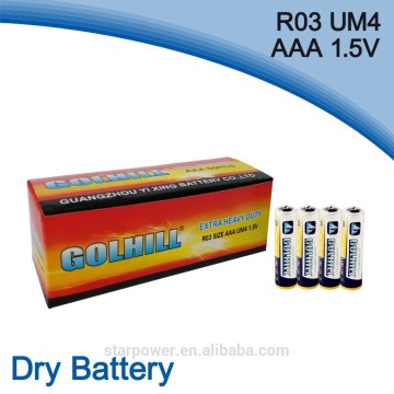 R03 um4 1.5v aaa size dry cell battery