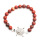 Red Jasper 8MM Round Beads Stretch Gemstone Bracelet with Diamante alloy tortoise Piece