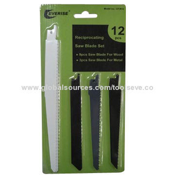 12-piece reciprocating saw blades set with double blister