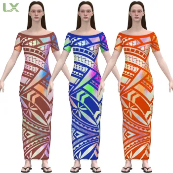 Lexiu Tropical Polynesian Style Women's Slip Samoan Dress