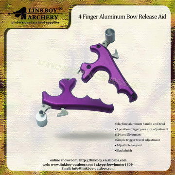 Wholesale New Linkboy factory price LBC021-2A 4 Finger Aluminum Bow Release Aid archery arrow for hunting