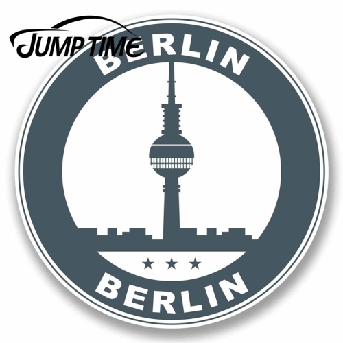 Jump Time for Berlin Germany Vinyl Sticker Luggage Travel Tag German Label Fun Decal Rear Windshield Waterproof Car Accessories