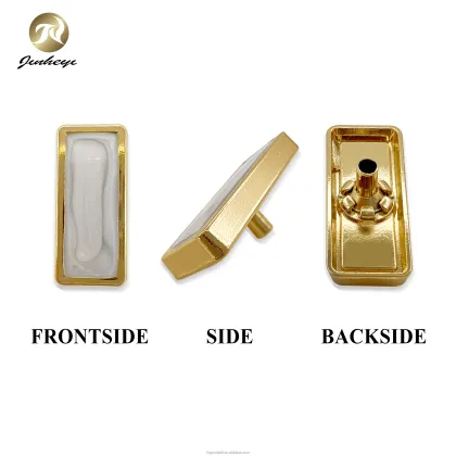 Wholesale Rectangle HP Gold White Enamel Snap Buttons for Clothing