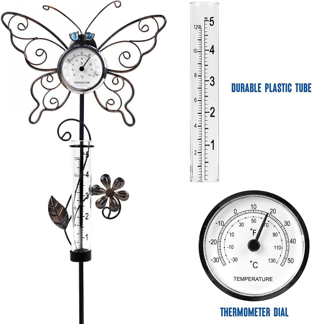 Regenmesser mit Thermometer