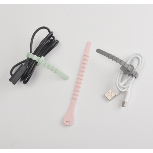 Benutzerdefinierte wiederverwendbare USB-Kabel-Organizer-Silikon-Kabel-Krawatten