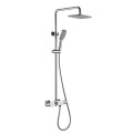 Black thermostatic showerhead set with handheld shower valve