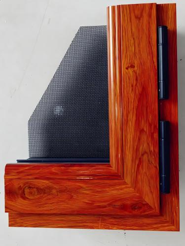 Ventana de aluminio de grano de madera personalizada