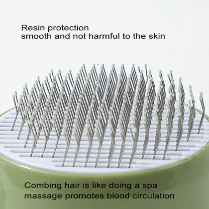 MOFESIPI Pet Grooming Slicker Comb: Self-Cleaning Hair Tangle Remover for Cats and Dogs