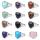 Gemstone Heart Rings Natural Stone Crystal Adjustable Rings for Women Wedding Ring Silver Plated Copper Ring