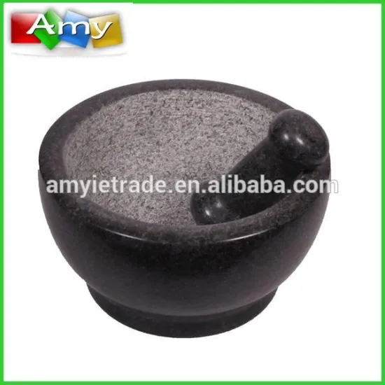 8.5 Inch Polished Granite Mortar And Pestle