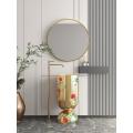 Bassin vertical des toilettes en acier inoxydable en or