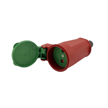 IP44 Denmark Danish Rewirable Red and Green Socket - Waterproof and Anti-Shock 16A 3 Pin