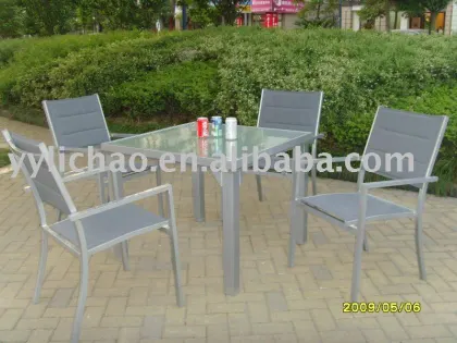 outdoor furniture tempered glass dining table