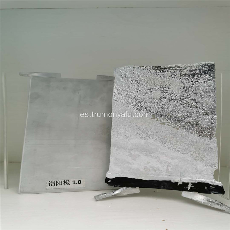 Placa de aluminio no contaminante para batería de combustible de aluminio