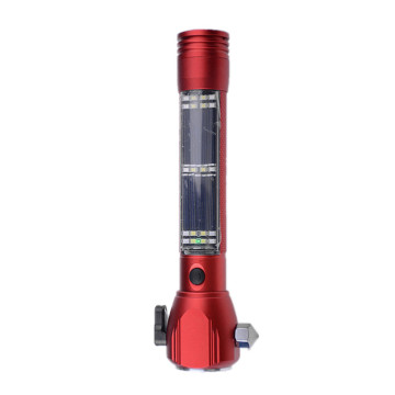 9-in-1 Waterproof Solar-Powered Tactical Flashlight with USB Compass and Alarm Buzzer