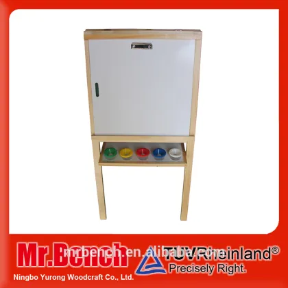 Clear folding pine wood stand & plate easel ,paint board