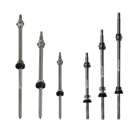SUS304 Carbon Steel/Stainless Steel Double Threaded Hanger Bolts for Rooftop Solar Mounting