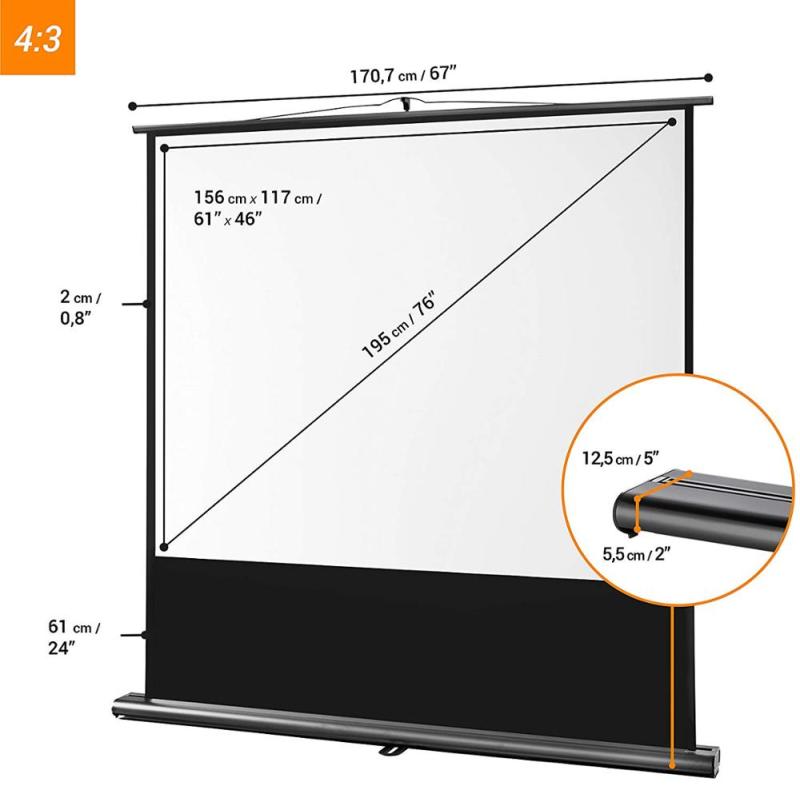 Portablen 4: 3 Mobile pull up projector screen