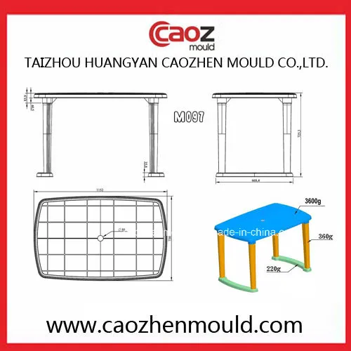 Rectangular Plastic Injection Dining Table Mould in China
