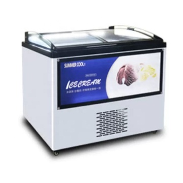 High Quality Single-Temperature Ice Cream Display Cabinet with LED Lights and Flat Sliding Door