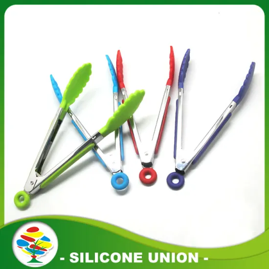 Fancy Design Steel Silicone Kitchen Tongs