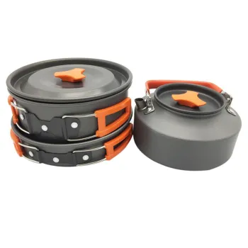 Ultimate GSD Outdoor Camping Cookware Set: Lightweight, Non-Stick Pot, Pan, and Kettle for Convenient Cooking on the Go