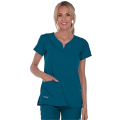 Top scrub da donna con due tasche e collo a lancia