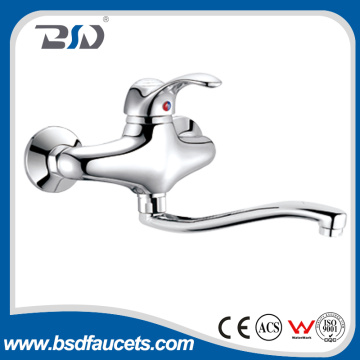 wall mounted S spout high quality solid brass chrom finish bathroom faucet kitchen faucet