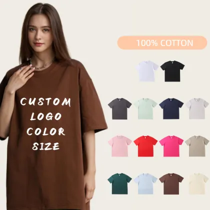 Wholesale Cotton Blank Custom T-Shirts for Men - Plus Size Drop Shoulder T-Shirts