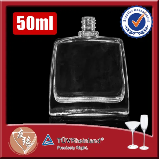 screw top 50ml flat square perfume glass bottles empty