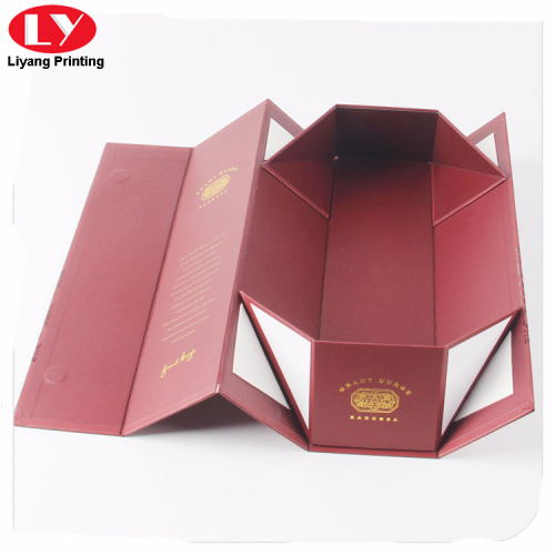 Red Collapsible Single Bottle Folding Wne Box